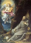 GIuseppe Cesari Called Cavaliere arpino St Francis Consoled by an Angel Spain oil painting artist